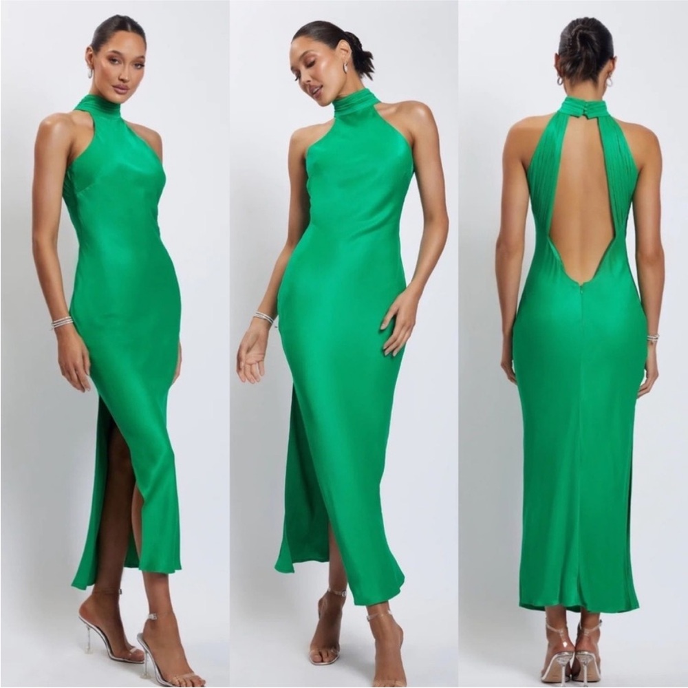 Claire Satin Drape Maxi Dress
